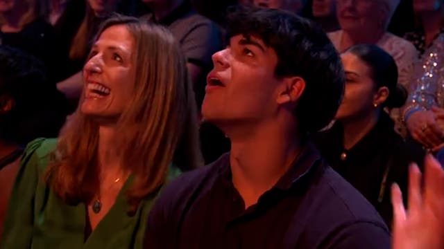 <p>Krishnan Guru-Murthy’s son cringes with embarrassment during Strictly live show</p>