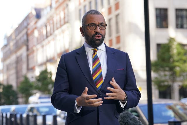 Foreign Secretary James Cleverly said that he was not afraid when he was forced to run for cover (Jonathan Brady/PA)