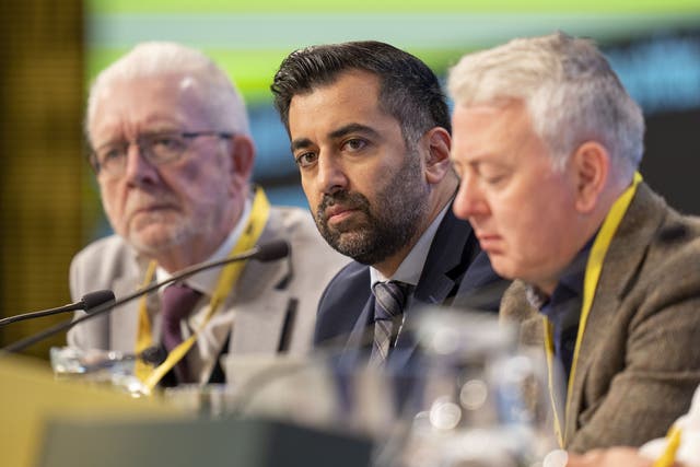 First Minister Humza Yousaf’s plans for independence were due to be put before SNP members at the party conference (Jane Barlow/PA)