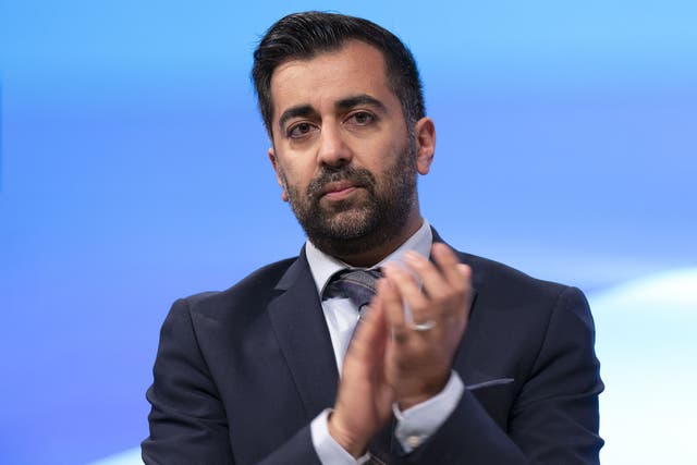First Minister and SNP leader Humza Yousaf urged his party to back his plan to make winning a majority of Scottish seats at Westminster central to securing independence (Jane Barlow/PA)