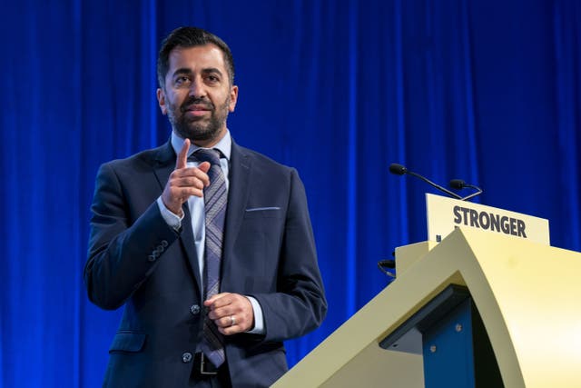 First Minister and SNP leader Humza Yousaf urged his party to unite behind the new independence strategy following a debate at SNP conference (Jane Barlow/PA)