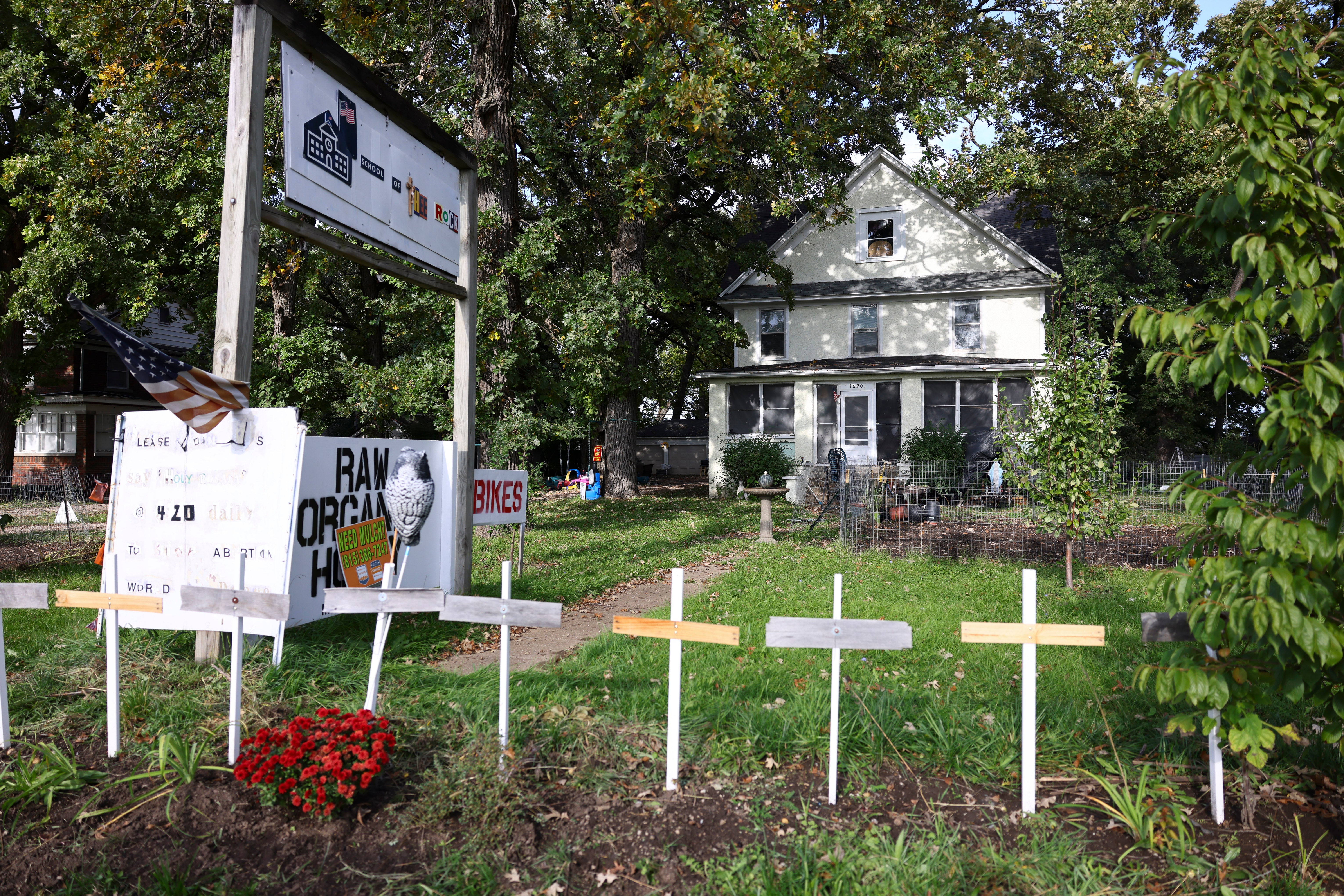 The home where a boy was killed and a woman critically injured after they were stabbed by a man who targeted them because they were Muslim is shown in Plainfield, Ill., Sunday, Oct. 15, 2023.