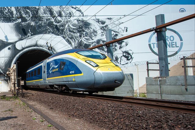 <p>On track: Eurostar train emerging from Channel Tunnel</p>