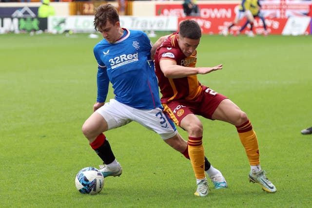 Max Johnston (right, in Motherwell kit) has been called up for Scotland (Robert Perry/PA)