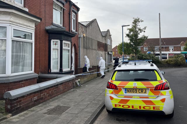A property has been cordoned off in Wharton Terrace, Hartlepool (Tom Wilkinson/PA)