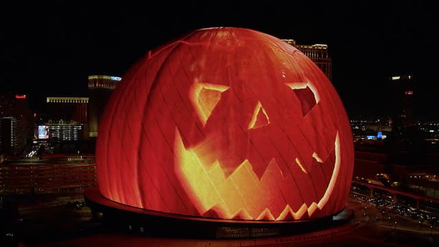 <p>Las Vegas Sphere turns into giant pumpkin ahead of Halloween.</p>