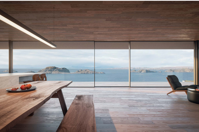 <p>Stella McCartney hopes to build an ultra-modern glass-fronted mansion in the cliffs above Roshven Bay</p>