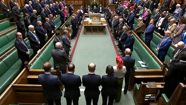 <p>MPs pay their respects to victims in Israel and Gaza in the Commons on Monday</p>