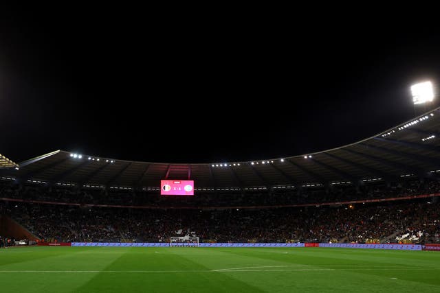 <p>King Baudouin Stadium as the Belgium vs Sweden match is abandoned after a shooting in Brussels</p>