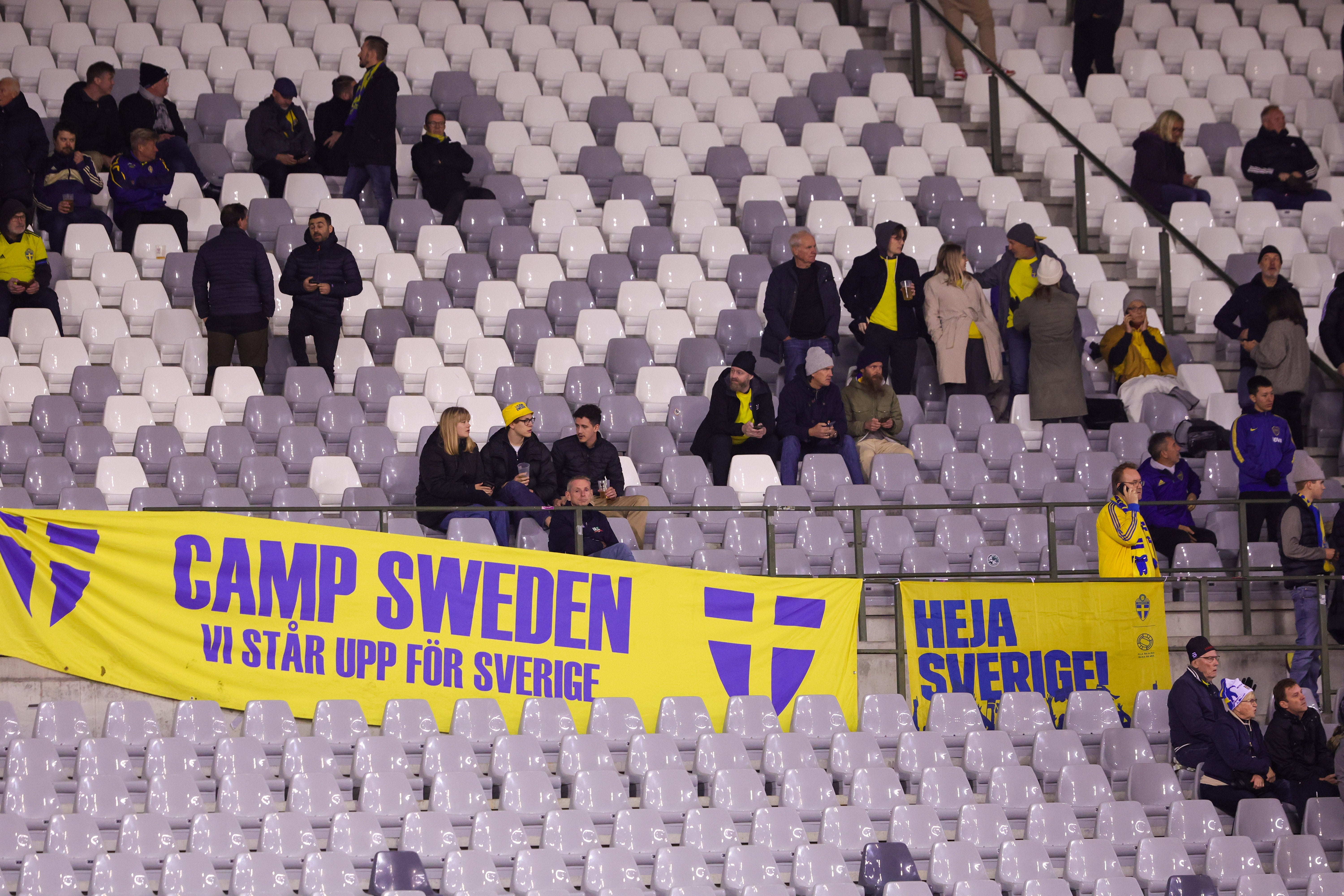 The match has been suspended due to a terrorist attack by a gunman that killed two Swedes elsewhere in the city