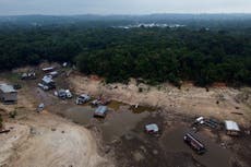 In Brazil's Amazon, rivers fall to record low levels during drought