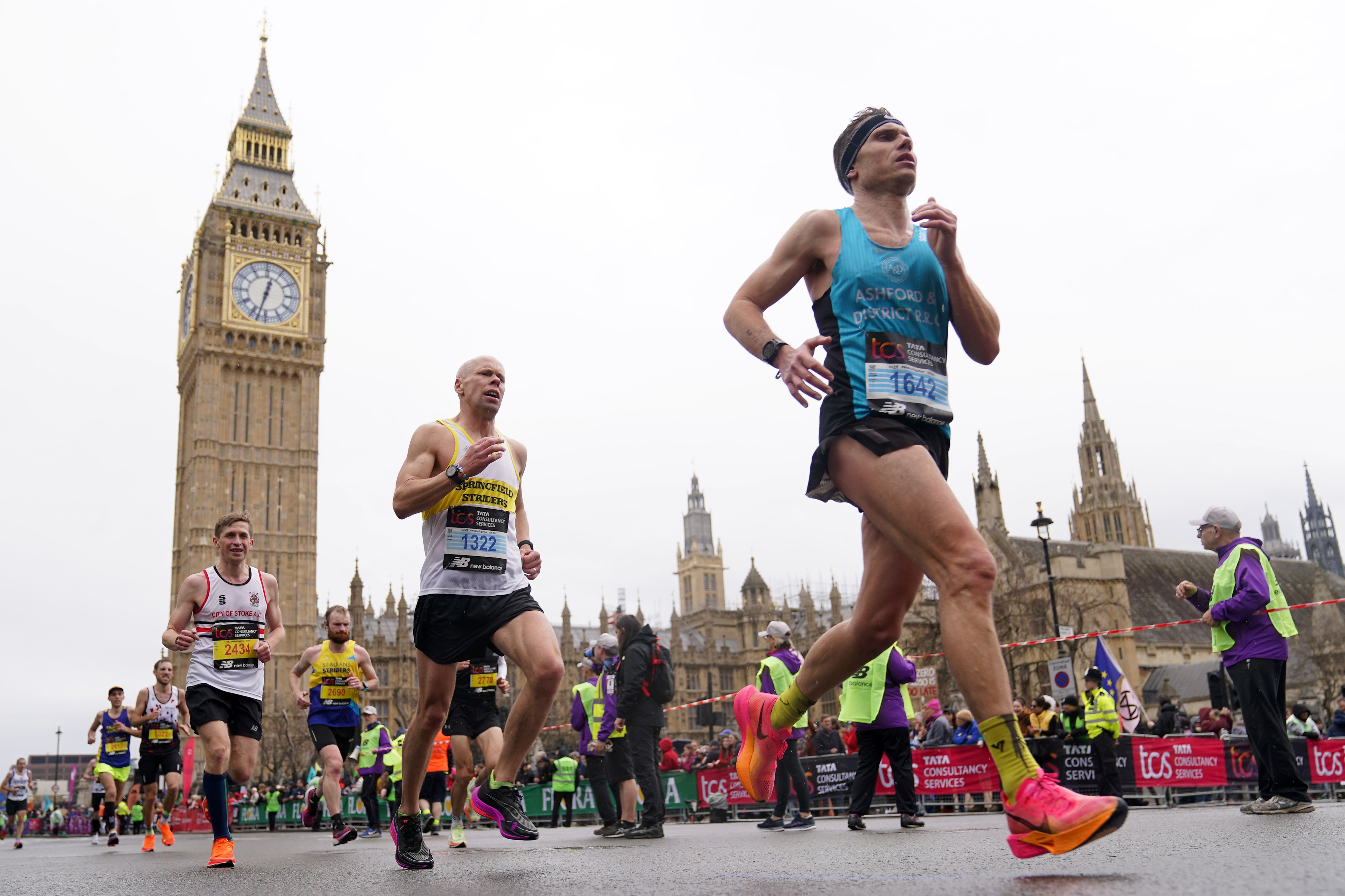 The London Marathon’s organisers want to move forward their net zero goal by 10 years (James Manning/PA)