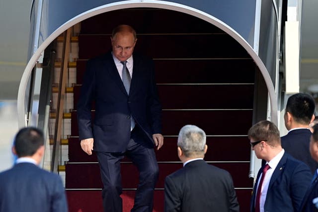 <p>Putin arrives in China on second foreign trip since March 2023.</p>
