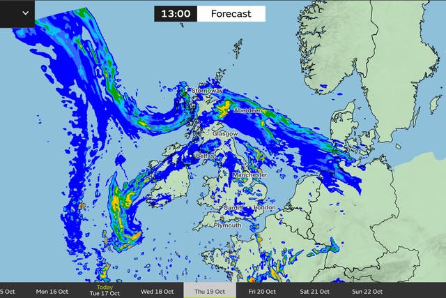 <p>Babet storm UK map  </p>
