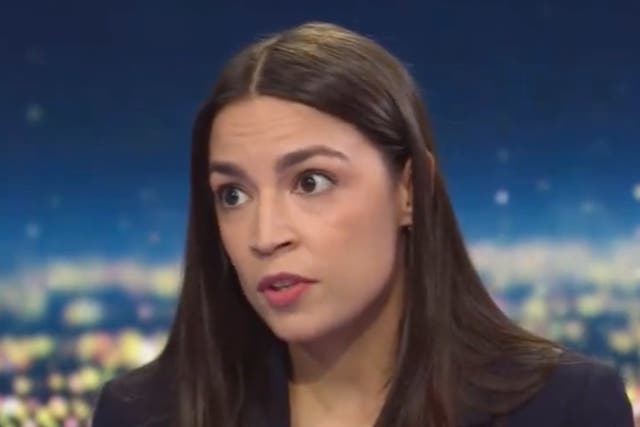 <p>Rep Alexandria Ocasio-Cortez appeared on CNN on Monday night arguing that moderate Republicans must block Rep Jim Jordan from becoming speaker</p>