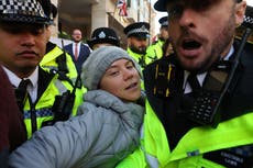 Moment Greta Thunberg detained by police after speaking at climate protest in London