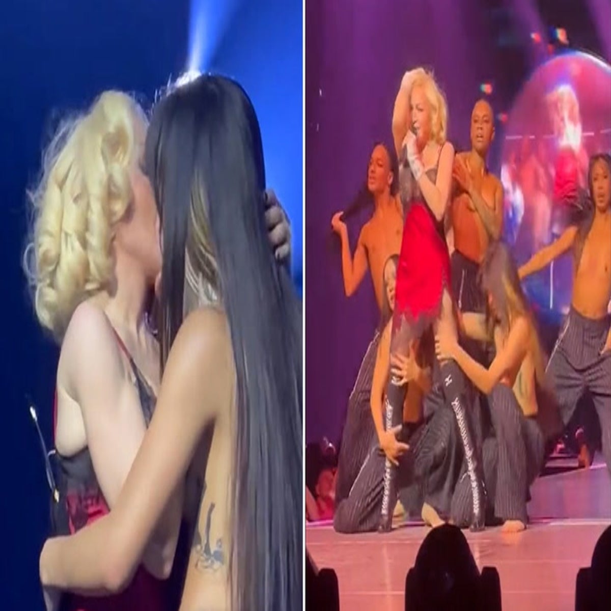 Madonna passionately kisses topless female dancer on Celebration Tour |  Culture | Independent TV