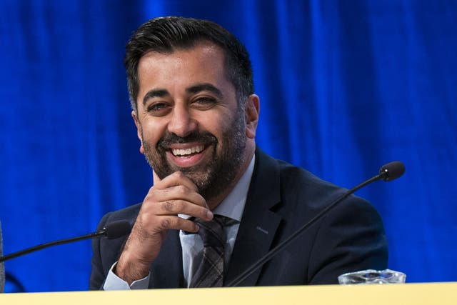 Humza Yousaf delivered his first conference keynote speech (Jane Barlow/PA)