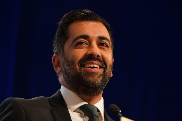 <p>First Minister HUmza Yousaf announced a freeze in council tax for Scots next year as he closed the SNP conference in Aberdeen (Andrew Milligan/PA)</p>