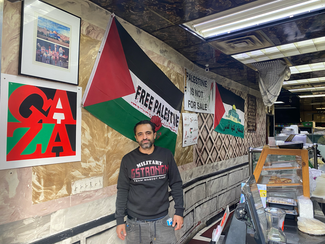 <p>Mahmoud Kasem, the owner of the Al Aqsa bakery and restaurant in Bay Ridge, Brooklyn, says he fears for his sons’ safety after a 6-year-old Palestinian-American boy was murdered</p>