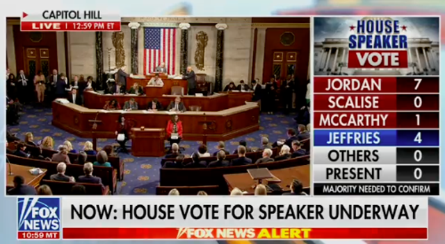 <p>There was a hot mic moment during Fox News coverage of the Speaker vote in the House of Representatives on 17 October 2023</p>