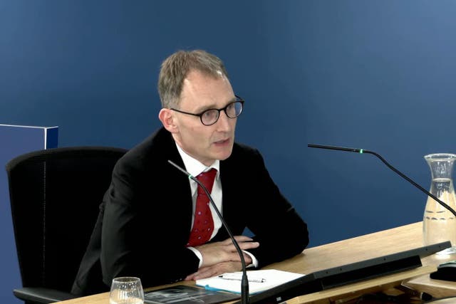 Professor Neil Ferguson gave evidence to the UK Covid-19 Inquiry (UK Covid-19 Inquiry/PA)