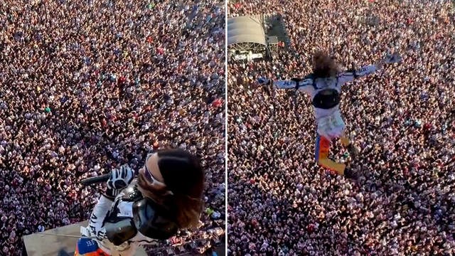 <p>Watch: Jared Leto bungee jumps onto music festival stage from crazy height in Texas.</p>