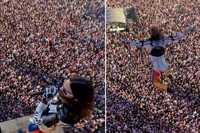 <p>Watch: Jared Leto bungee jumps onto music festival stage from crazy height in Texas.</p>