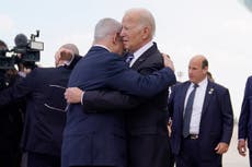 Biden Israel trip – live: US president says it ‘appears’ Gaza hospital explosion was done ‘by other team’