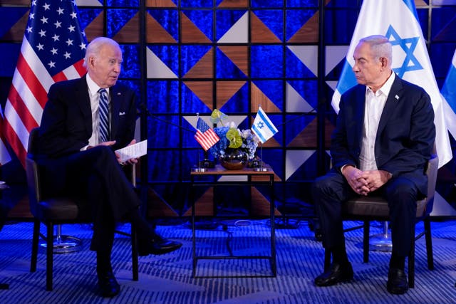 <p>President Joe Biden with Israeli Prime Minister Benjamin Netanyahu</p>