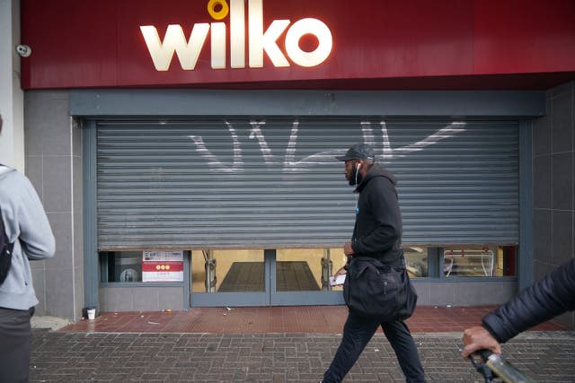 The shutters close on the final day of trading at the Wilko store in Barking (Yui Mok/PA)