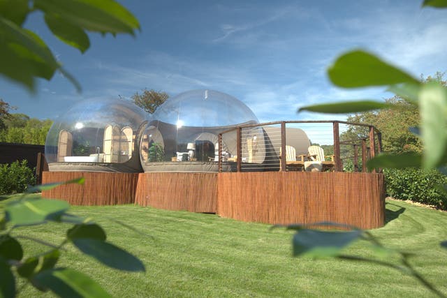 <p>The new accommodation comprises two adjoining transparent domes </p>