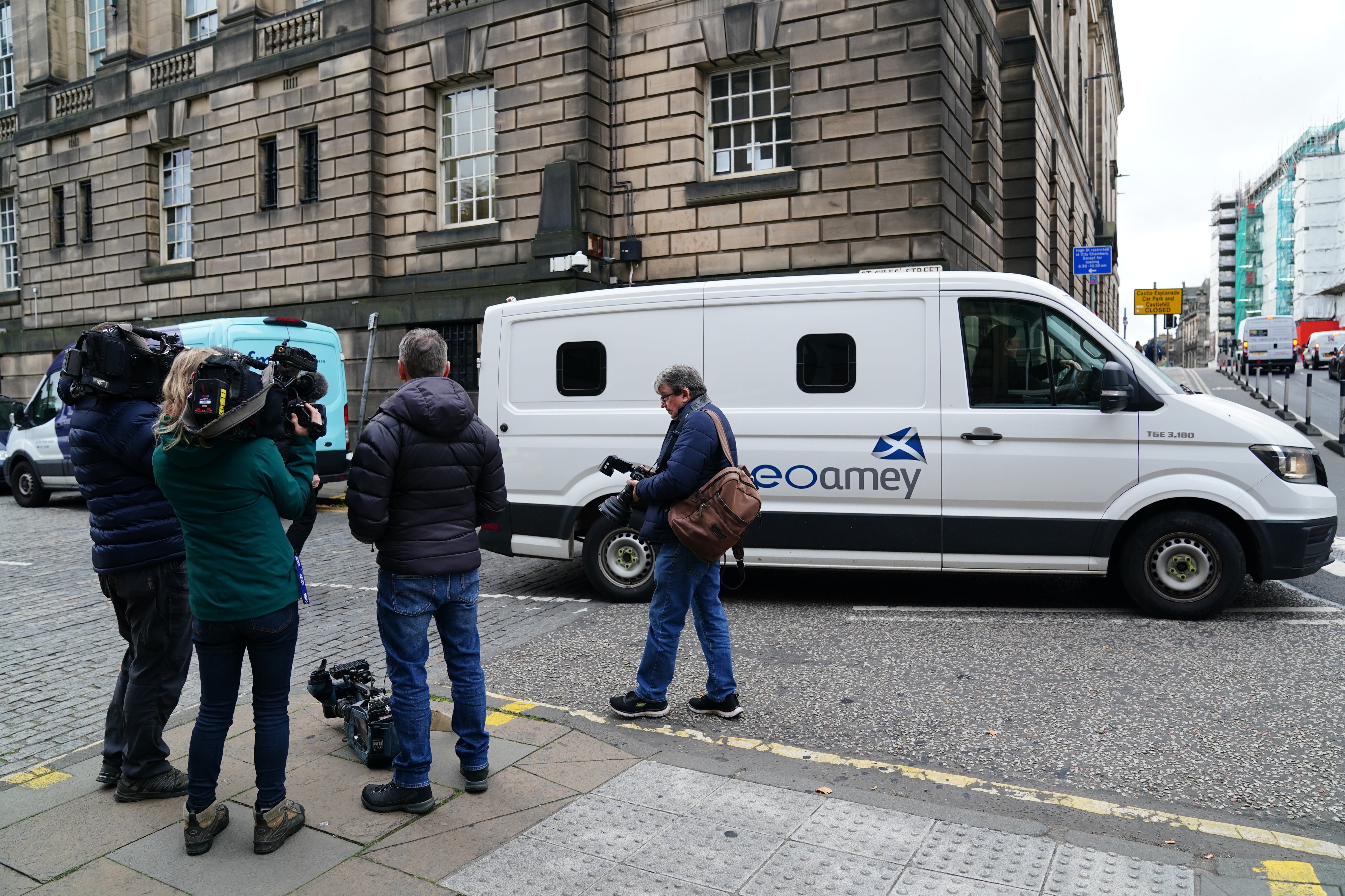 A prison van carrying Andrew Miller leaves the High Court in Edinburgh after he was jailed for 20 years