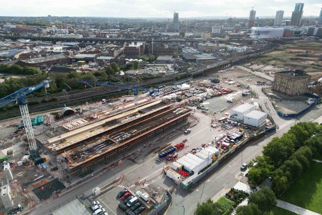 The construction site for the HS2 project at Curzon Street in Birmingham (PA)