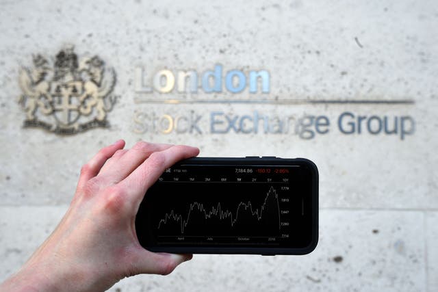 London’s FTSE 100 has dropped after a disappointing set of inflation figures showed price rises held steady last month (Kirst O’Connor/PA)
