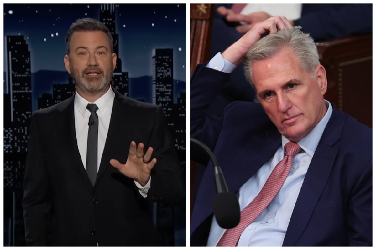 Jimmy Kimmel roasts Kevin McCarthy for blaming House speaker chaos on Democrats