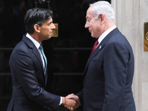 Rishi Sunak with Israeli PM Benjamin Netanyahu at No 10 earlier this year