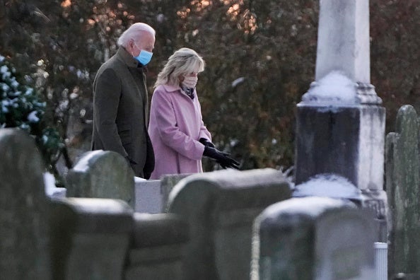 President-elect Joe Biden arrives for a church service with Dr. Jill Biden at St. Joseph on the Brandywine on December 18, 2020. oday is the anniversary of the death of his first wife Neilia and daughter Naomi who were killed in a traffic accident