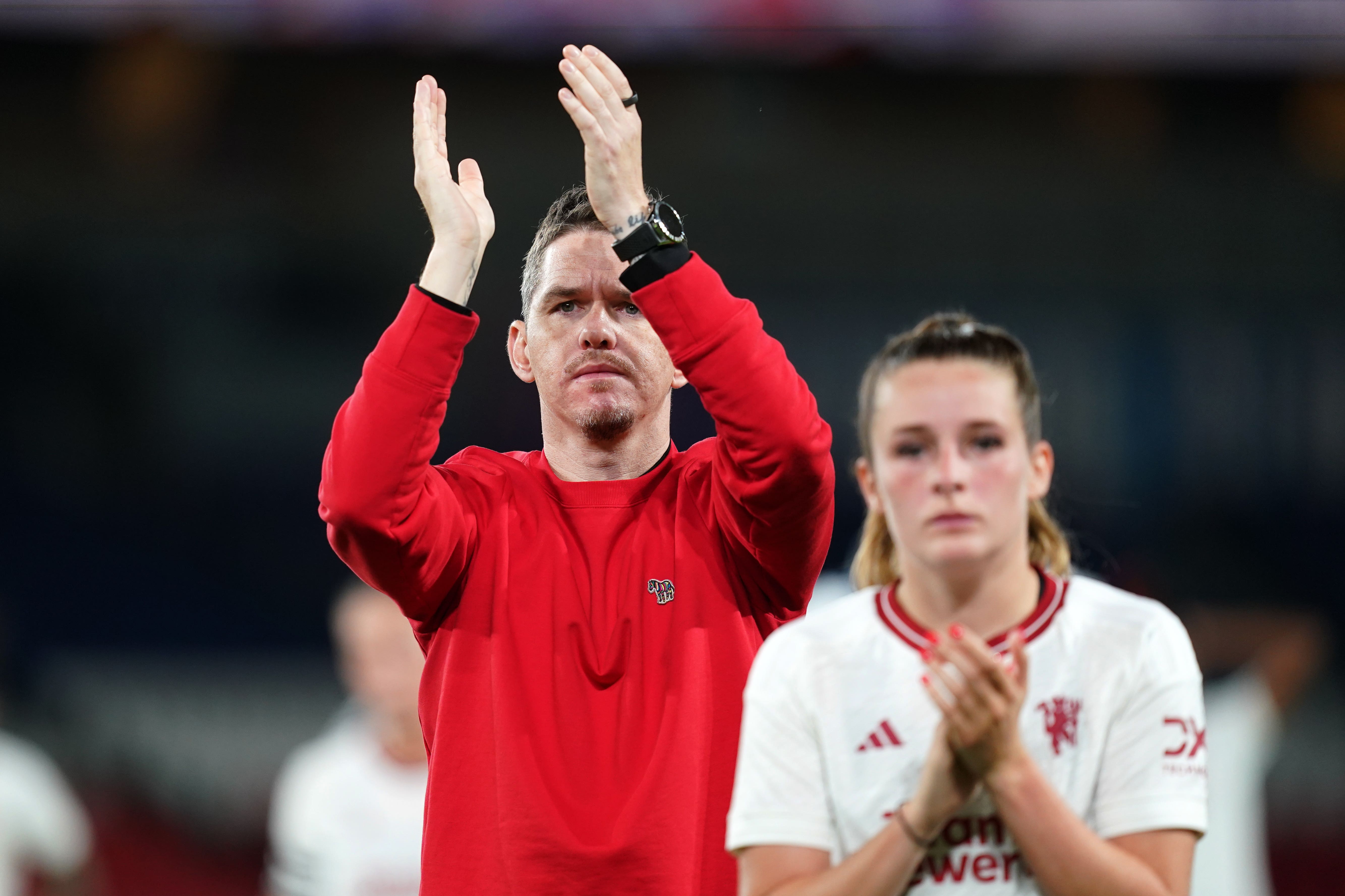 Manchester United manager Marc Skinner was dismayed after his side were knocked out of the Champions League (David Davies/PA)