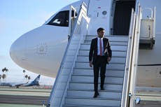 Rishi Sunak arrives in Israel for talks with Benjamin Netanyahu