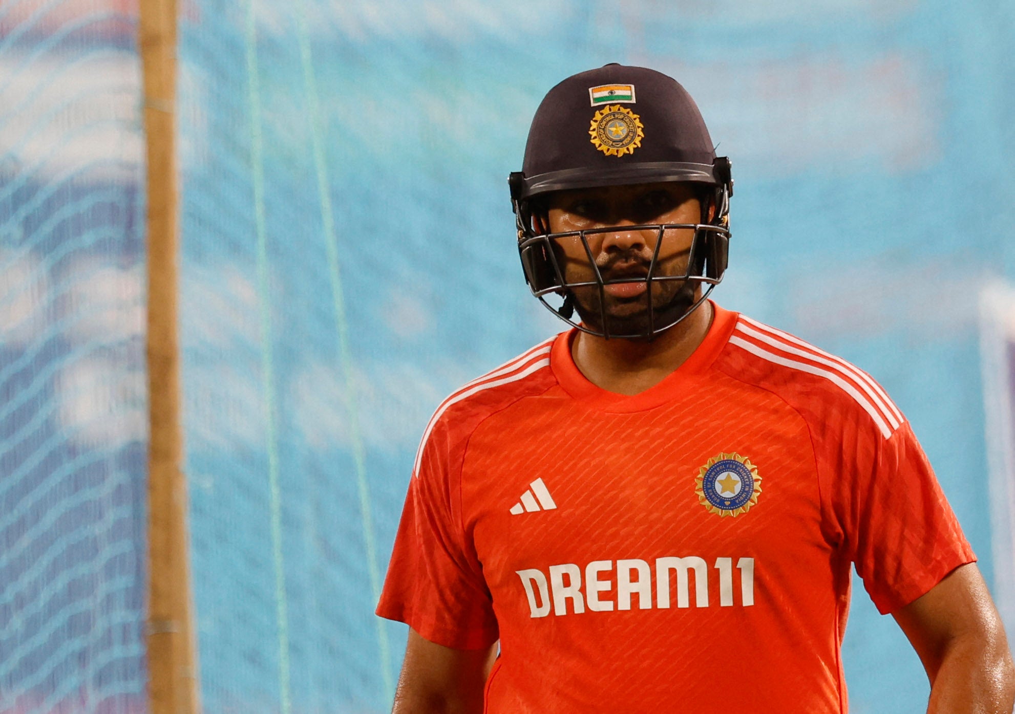 India's Rohit Sharma during practice