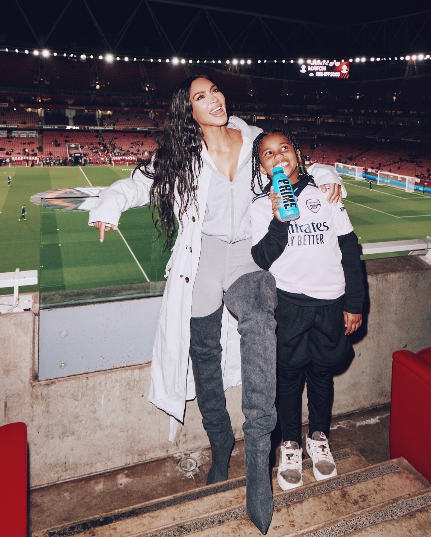 <p>Kim Kardashian arranged for her son Saint to watch an Arsenal match and meet the players </p>