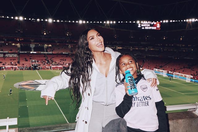 <p>Kim Kardashian arranged for her son Saint to watch an Arsenal match and meet the players </p>
