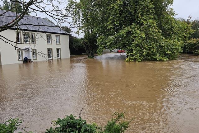 Flooding in Midleton, Co Cork, caused by Storm Babet (Damien Rytel/PA)