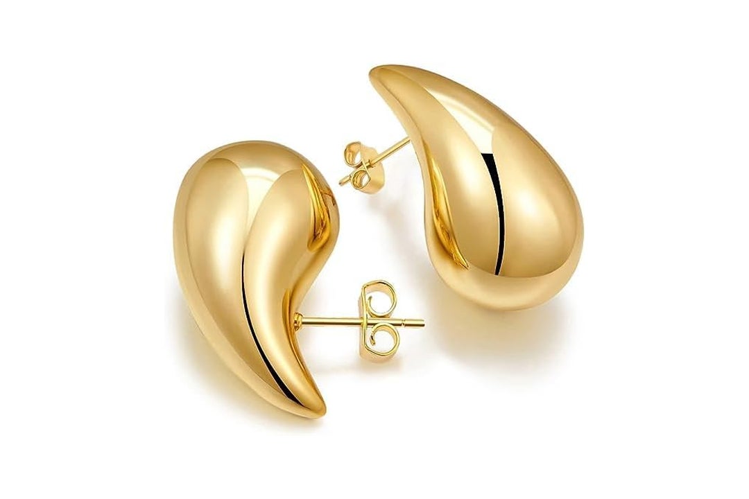 Ascona Drop Earring Extra Large Big Chunky Gold Hoop Earrings for Women  Girl, Lightweight Hypoallergenic Gold Plated Earrings Fashion Jewelry,  Brass, No Gemstone : Amazon.co.uk: Fashion