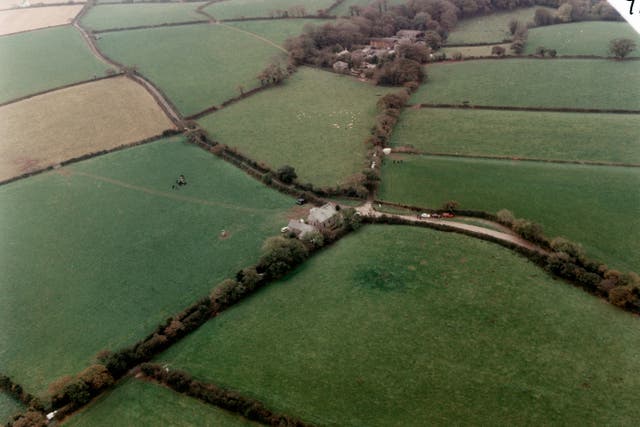 An aerial view of the murder scene in 1998 (Devon and Cornwall Police/PA)