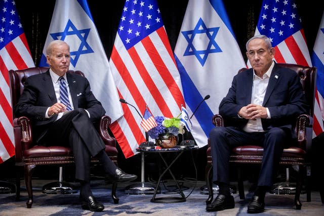 <p>President Joe Biden meets Israeli Prime Minister Benjamin Netanyahu in Tel Aviv last year </p>
