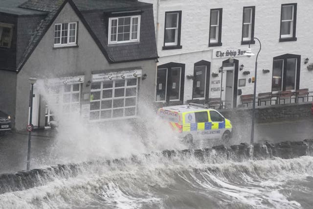 Waves at Stonehaven. (Credit: Andrew Milligan/ PA)