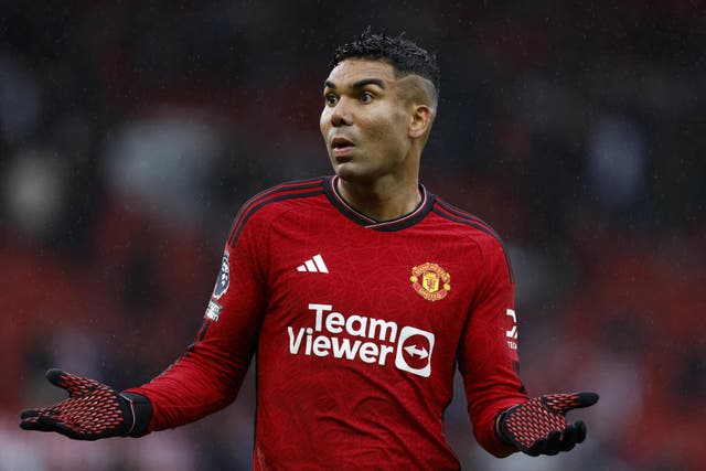 Casemiro has been ruled out Manchester United’s trip to Bramall Lane through injury (Richard Sellers/PA)