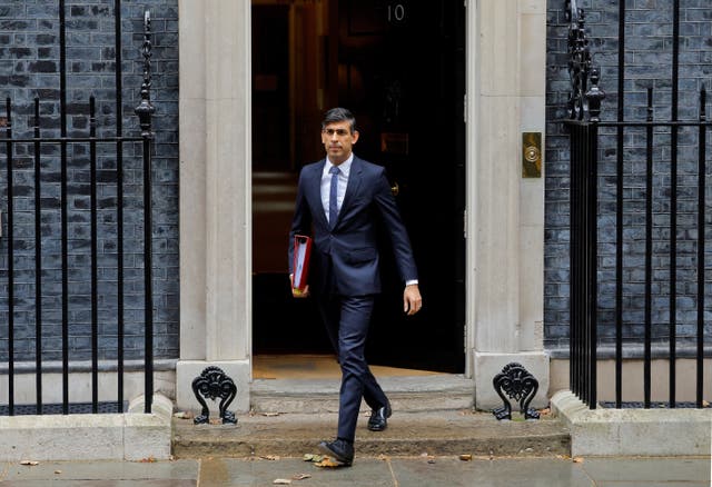 <p>Rishi Sunak leaves 10 Downing Street to attend Prime Minister’s Questions </p>